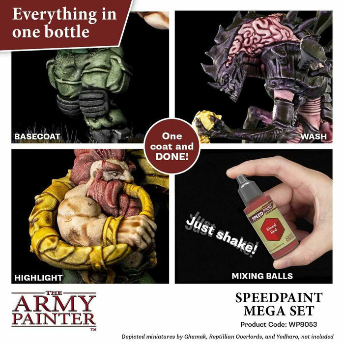 The Army Painter Speedpaint: Mega Paint Set - 24 Paint Bottles and 1 Paintbrush