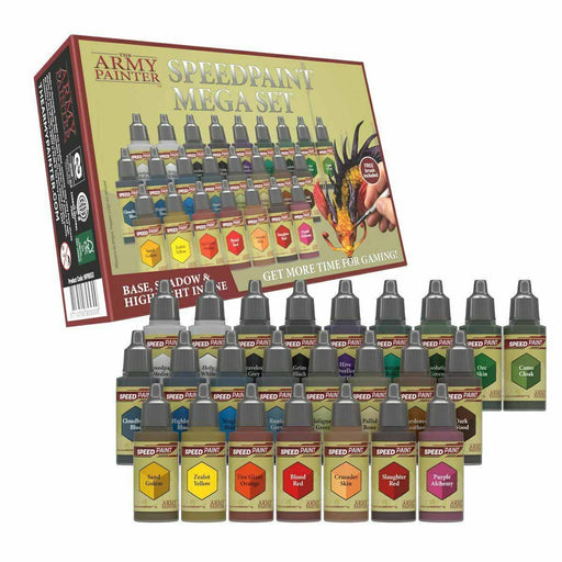 The Army Painter Speedpaint: Mega Paint Set - 24 Paint Bottles and 1 Paintbrush