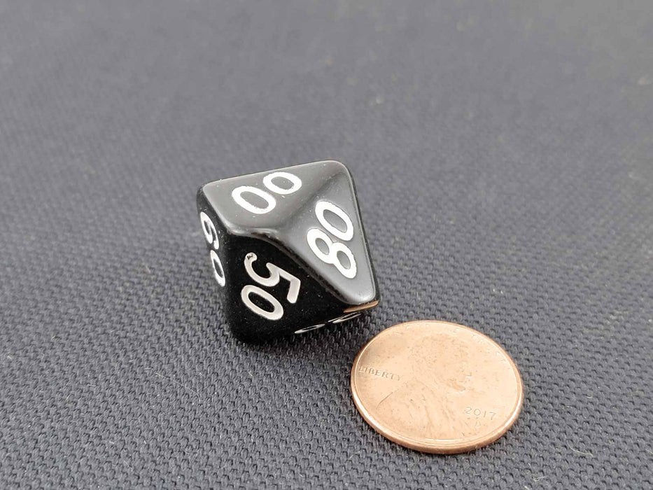 D10 'Decades' 00-90 Skew Dice, 1 Piece - Black
