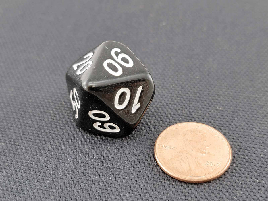 D10 'Decades' 00-90 Skew Dice, 1 Piece - Black