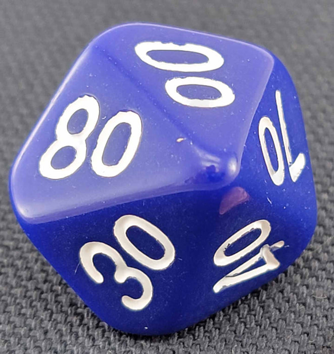 D10 'Decades' 00-90 Skew Dice, 1 Piece - Blue