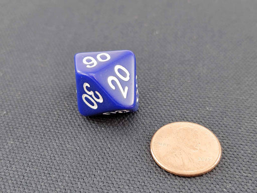 D10 'Decades' 00-90 Skew Dice, 1 Piece - Blue