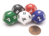 The Dice Lab OptiDice D12, 5 Pieces - Black, Blue, Green, Red, White
