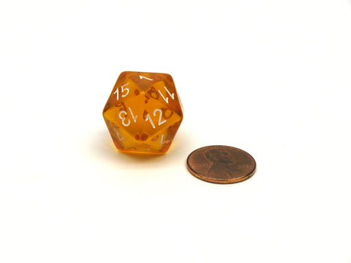 The Dice Lab Numerically-Balanced D20 (OptiDice D20) 1 Piece - Translucent Amber