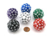 D60 Deltoidal Hexecontahedron, 6 Pieces - Black, White, Red, Green, Blue, Purple