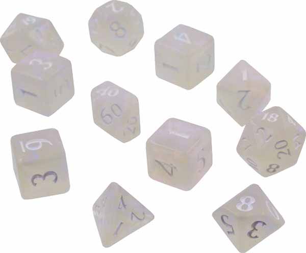Polyhedral 11 Piece Eclipse Dice Set - Arctic White