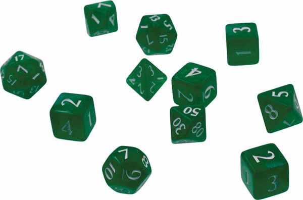 Polyhedral 11 Piece Eclipse Dice Set - Forest Green