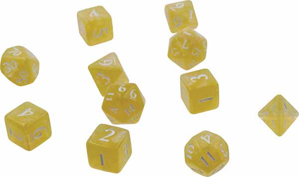 Polyhedral 11 Piece Eclipse Dice Set - Lemon Yellow