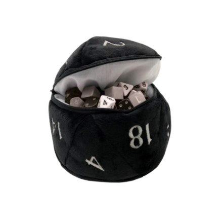 Plush D20 Dice Bag - Black