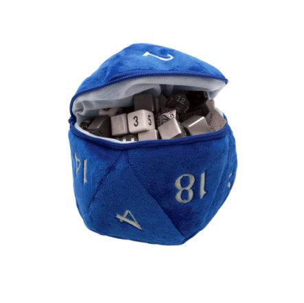 Plush D20 Dice Bag - Blue