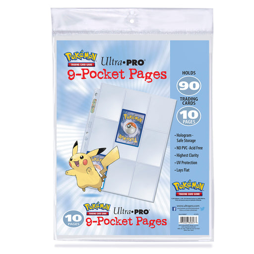 Pokemon Trading Card Game 9-Pocket Top-Loading Pages - 10 Pack