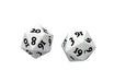 Set of 2 Heavy D20 Metal Dice - White