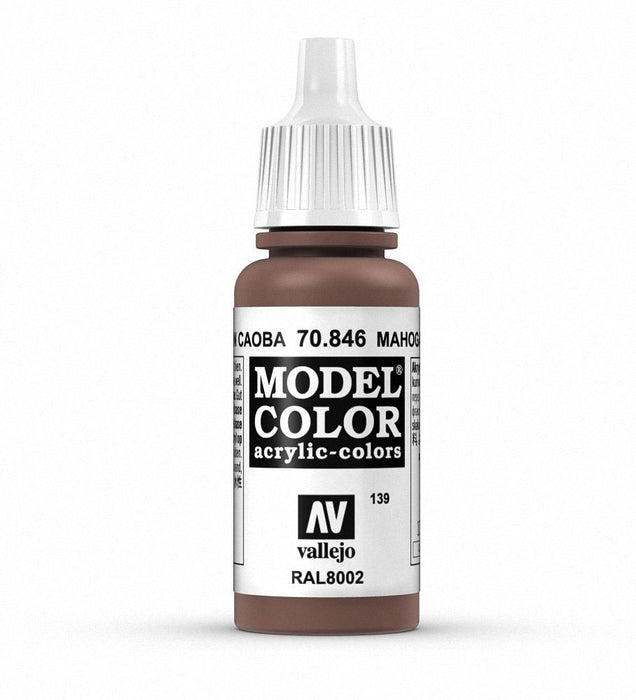 Acrylicos Vallejo Model Color Hobby Paint (17ml) - Mahogany Brown