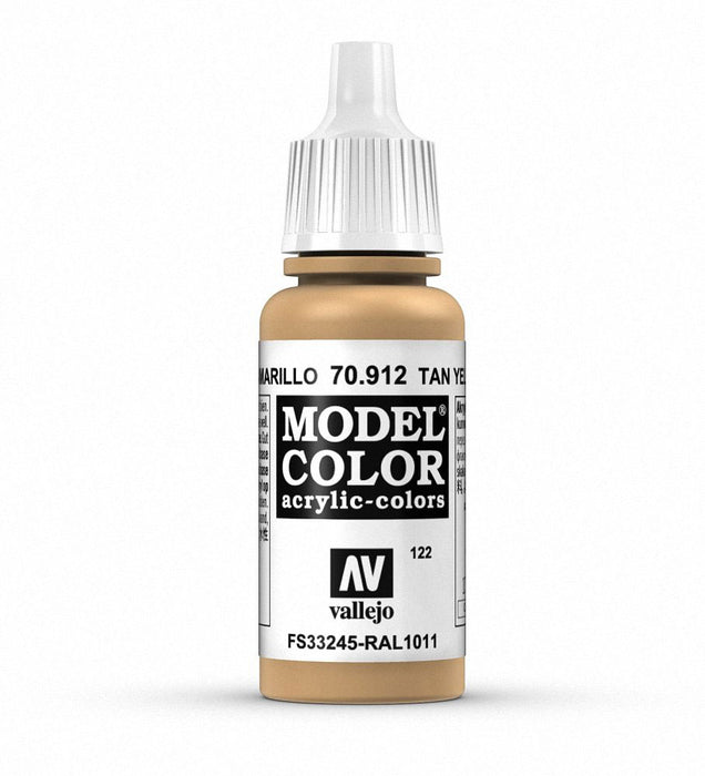 Acrylicos Vallejo Model Color Hobby Paint (17ml) - Tan Yellow