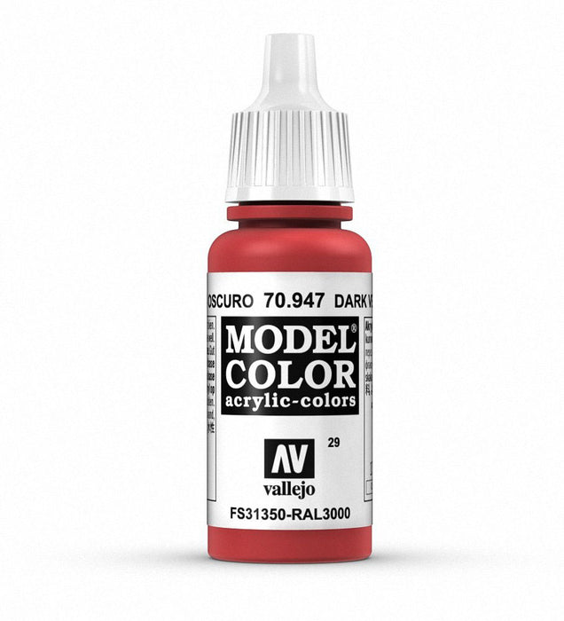 Acrylicos Vallejo Model Color Hobby Paint (17ml) - Vermillion