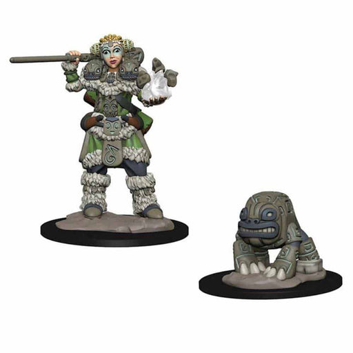 WizKids Wardlings Painted Miniatures: (W1) Girl Druid & Stone Creature