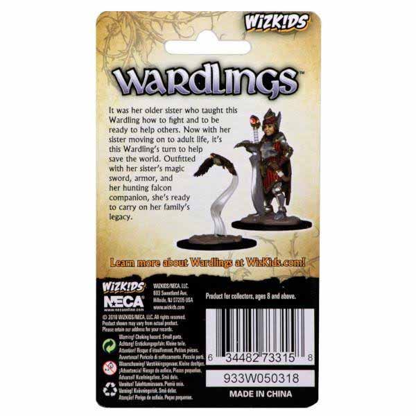 WizKids Wardlings Painted Miniatures: (W1) Girl Fighter & Hunting Falcon