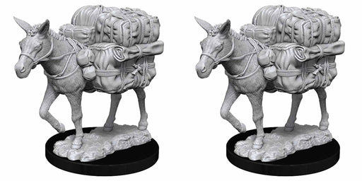WizKids Deep Cuts Unpainted Miniatures: (W7) Pack Mules