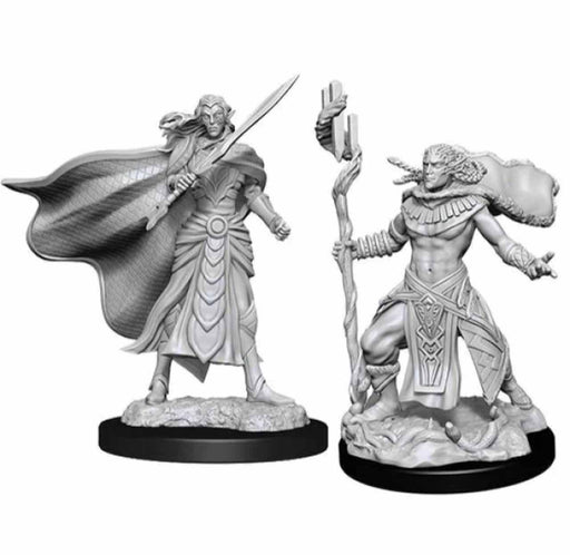 Magic the Gathering Unpainted Miniatures: (W2) Elf Fighter & Elf Cleric
