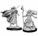 Magic the Gathering Unpainted Miniatures: (W2) Elf Fighter & Elf Cleric