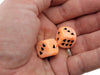 Pack of 2 Heart 'Ice Cream' 16mm D6 Chessex Dice - Orange with Black Hearts