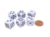 Pack of 6 Heart 'Ice Cream' 16mm D6 Chessex Dice - Blue with Black Hearts