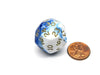 Triantakohedron D30 30 Sided 25mm Chessex Dice - Marbleized Blue w/ Gold Numbers