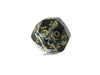 Triantakohedron D30 30 Sided 25mm Chessex Dice - Marbleized Black/White w Gold