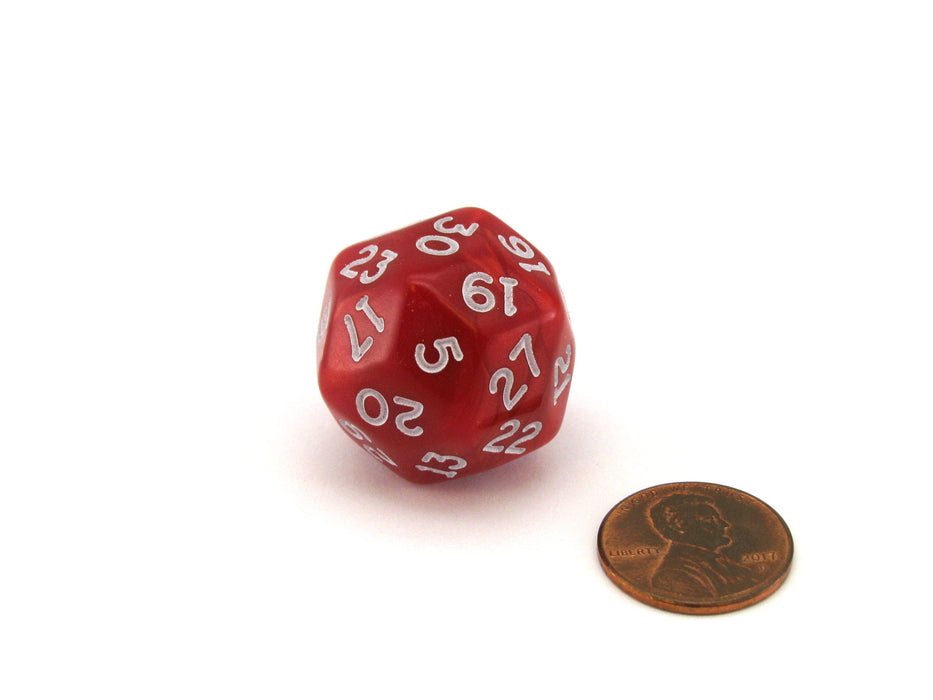 Pearlescent Triantakohedron D30 30 Sided 25mm Chessex Dice - Red with White