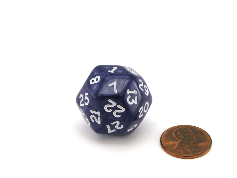 Pearlescent Triantakohedron D30 30 Sided 25mm Chessex Dice - Purple with White