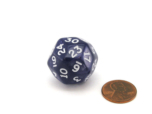 Pearlescent Triantakohedron D30 30 Sided 25mm Chessex Dice - Purple with White