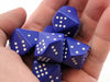 Opaque 20mm D10 Spotted Pip Dice, 6 Pieces - 'Old' Purple with White Numbers