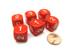 Opaque 16mm D3 Dice, 6 Pieces (6-Sided with 1-2-3 Twice) - Red with White