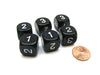 Opaque 16mm D3 Dice, 6 Pieces (6-Sided with 1-2-3 Twice) - Black with White