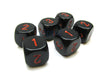 Opaque 16mm D3 Dice, 6 Pieces (6-Sided with 1-2-3 Twice) - Black with Red
