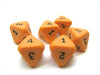 Opaque Orange with Black Chessex 8-Sided D4 Die Numbered 1-4 Twice, 6 Dice