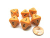 Opaque Orange with Black Chessex 8-Sided D4 Die Numbered 1-4 Twice, 6 Dice