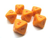 Opaque Orange with Red Chessex 8-Sided D4 Die Numbered 1-4 Twice, 6 Dice