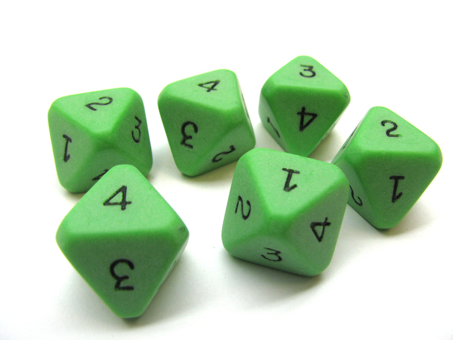 Opaque Green Chessex 8-Sided D4 Die Numbered 1-4 Twice, 6 Dice