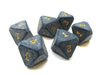 Opaque Dark Blue Chessex 8-Sided D4 Die Numbered 1-4 Twice, 6 Dice