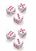 Pack of 6 Heart Dice, Opaque 16mm D6 Chessex Dice - White with Red Hearts
