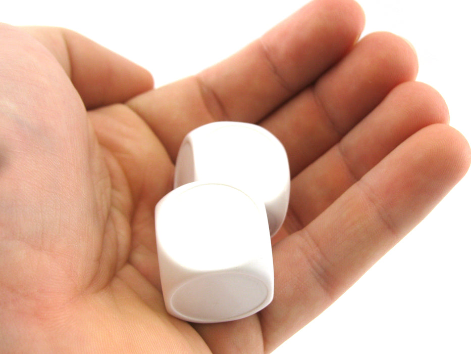 Pack of 2 Blank White 22mm D6 Chessex Dice - Rounded Corners