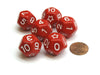 Opaque 20mm D12 Custom Chessex Dice, 6 Pieces - Red with White Star