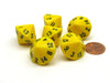 Opaque 17mm 16 Sided D16 Chessex Dice, 6 Pieces - Yellow with Black Numbers