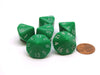 Opaque 17mm 16 Sided D16 Chessex Dice, 6 Pieces - Green with White Numbers