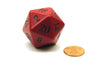 34mm Large 20-Sided D20 Opaque Chessex Dice, 1 Die - Red with Black Numbers