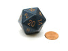 34mm Large 20-Sided D20 Opaque Chessex Dice, 1 Die -Dusty Blue w/ Copper Numbers