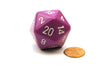 34mm Large 20-Sided D20 Opaque Chessex Dice, 1 Die-Light Purple w/ White Numbers