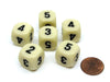 Opaque 16mm Chessex Averaging Dice (2-3-3-4-4-5) - Ivory with Black Numbers