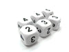 Opaque 16mm Chessex Averaging Dice (2-3-3-4-4-5) - White with Black